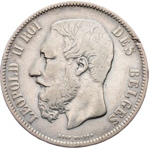 Belgia, 5 franków 1869