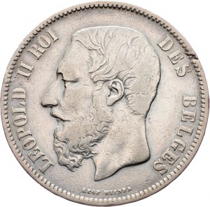 Belgia, 5 franków 1869