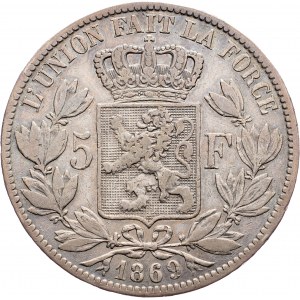 Belgique, 5 Francs 1869