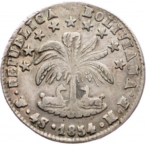 Bolivia, 4 Soles 1854, PTS MF