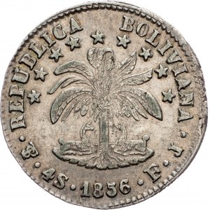 Bolívia, 4 podrážky 1856, F