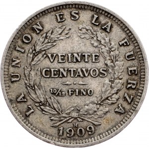 Bolívia, 20 centavos 1909