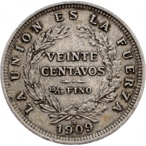 Bolívie, 20 centavos 1909