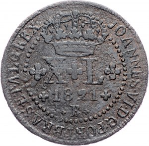 Cobre, 40 Reis 1821
