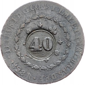 Cobre, 40 Reis 1828