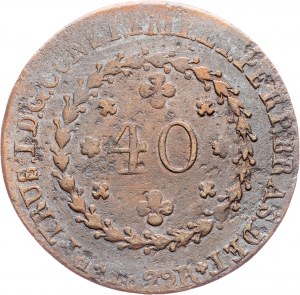 Cobre, 40 Reis 1829