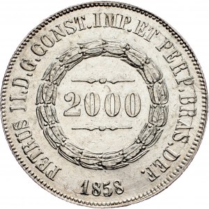 Brazílie, 2000 Reis 1858