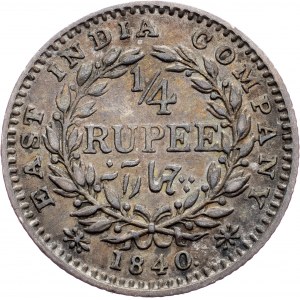 British India, 1/4 Rupee 1840