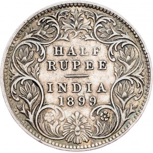 Indie Brytyjskie, 1/2 rupii 1899