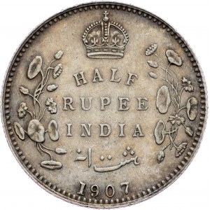 Inde britannique, 1/2 roupie 1907