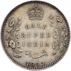 Inde britannique, 1/2 roupie 1907
