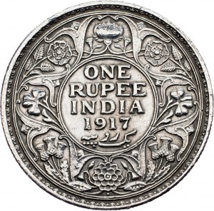 British India, 1 Rupee 1917