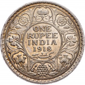 Britská Indie, 1 rupie 1918, Bombaj