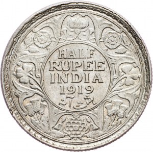 Inde britannique, 1/2 roupie 1919, Bombay