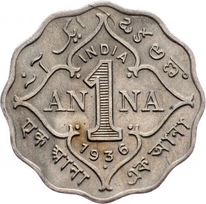 Inde britannique, 1 Anna 1936, Bombay