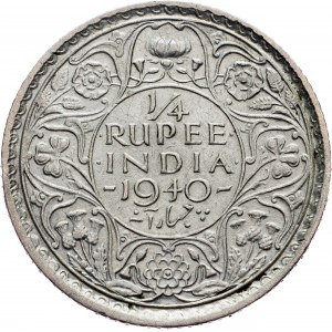 India britannica, 1/4 di rupia 1940