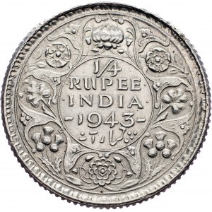 Indie Brytyjskie, 1/4 rupii 1943