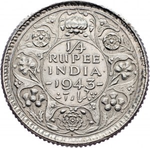 Indie Brytyjskie, 1/4 rupii 1943