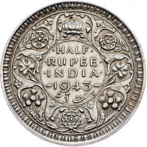 Indie Brytyjskie, 1/2 rupii 1943, Bombaj 