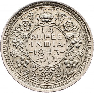 India britannica, 1/4 di rupia 1943