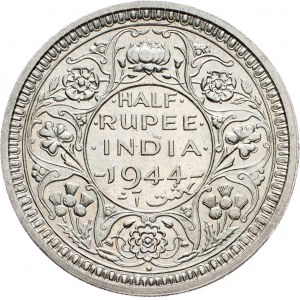 Britisches Indien, 1/2 Rupie 1944, Bombay