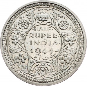Britská Indie, 1/2 rupie 1944, Bombaj