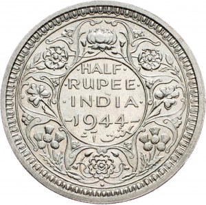 Britská Indie, 1/2 rupie 1944, Bombaj
