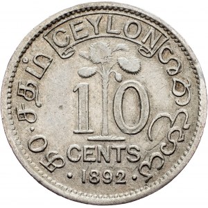 Cejlon, 10 centów 1892
