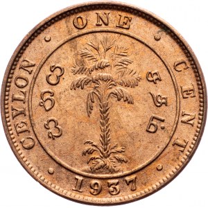 Ceylon, 1 Cent 1937, Calcutta