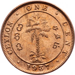 Ceylan, 1 cent 1937, Calcutta