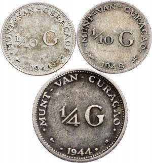 Curacao, 1/10 Gulden, 1/4 Gulden 1944, 1948, 1944