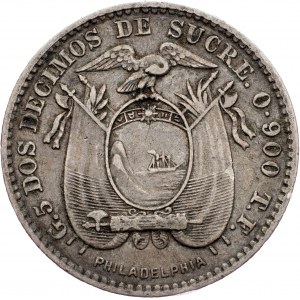 Ecuador, 2 Dezimos 1895