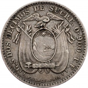 Ecuador, 2 Décimos 1895