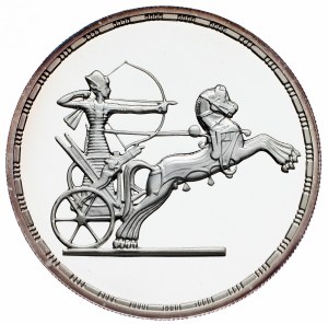Egypt, 5 Pounds 1994, Ancient Treasure Collection - Archer in chariot