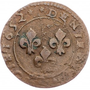 France, Denier tournois 1652, Orange