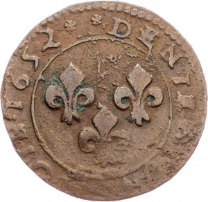 France, Denier tournois 1652, Orange