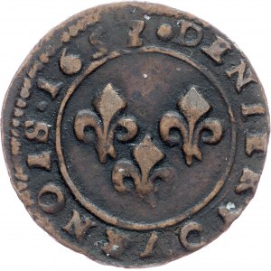 France, Denier tournois 1653, Orange