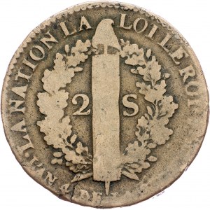 France, 2 Sols 1792, A