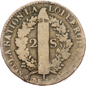 France, 2 Sols 1792, A
