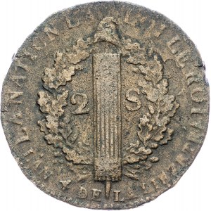 Ľudovít XVI., 2 Sols 1792, W