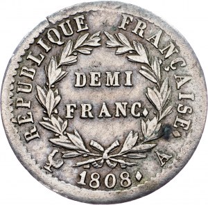Francia, 1/2 franco 1808, A