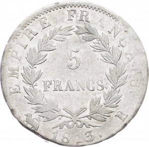 Napoléon Ier, 5 Francs 1813, B