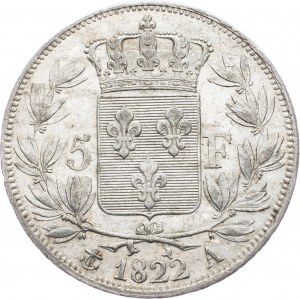 Louis XVIII, 5 Francs 1822, A