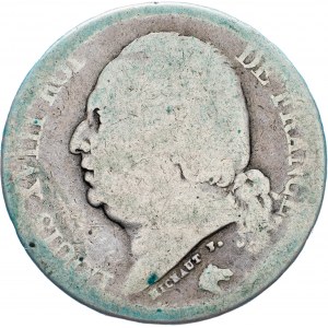 Luigi XVIII, 2 franchi 1824, W