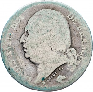 Luigi XVIII, 2 franchi 1824, W