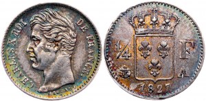 Francia, 1/4 di franco 1827, Parigi