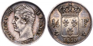 Francia, 1/4 di franco 1830, Parigi