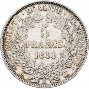 Francia, 5 franchi 1850, A