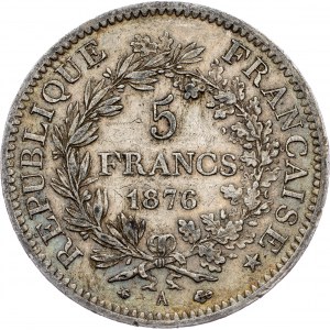 Francie, 5 franků 1876, A