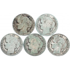 Frankreich, 50 Centimes 1881, 1882, 1887, 1888, 1895